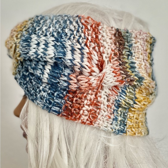 Hand Knits 2 Love Headband Headwrap Bandana Turban Earwarmer Braids Cables Hip - Picture 5 of 11